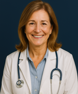 Ärztin glücklich klein